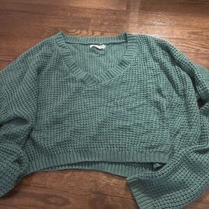 Aeropostale Teal V-Neck Women Sweater